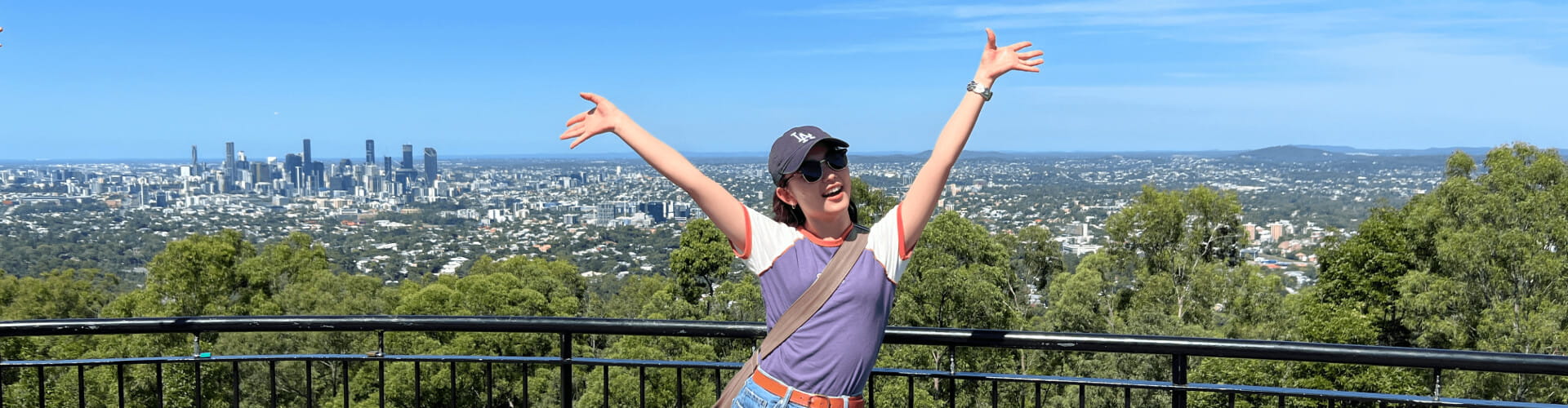 Study Abroad student at Mt Cootha, Brisbane