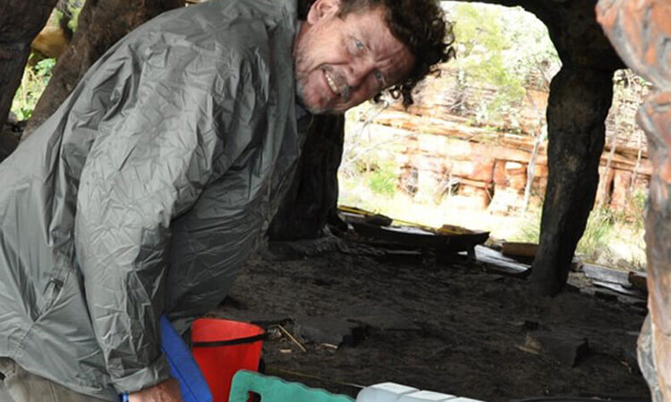 Man at dig site